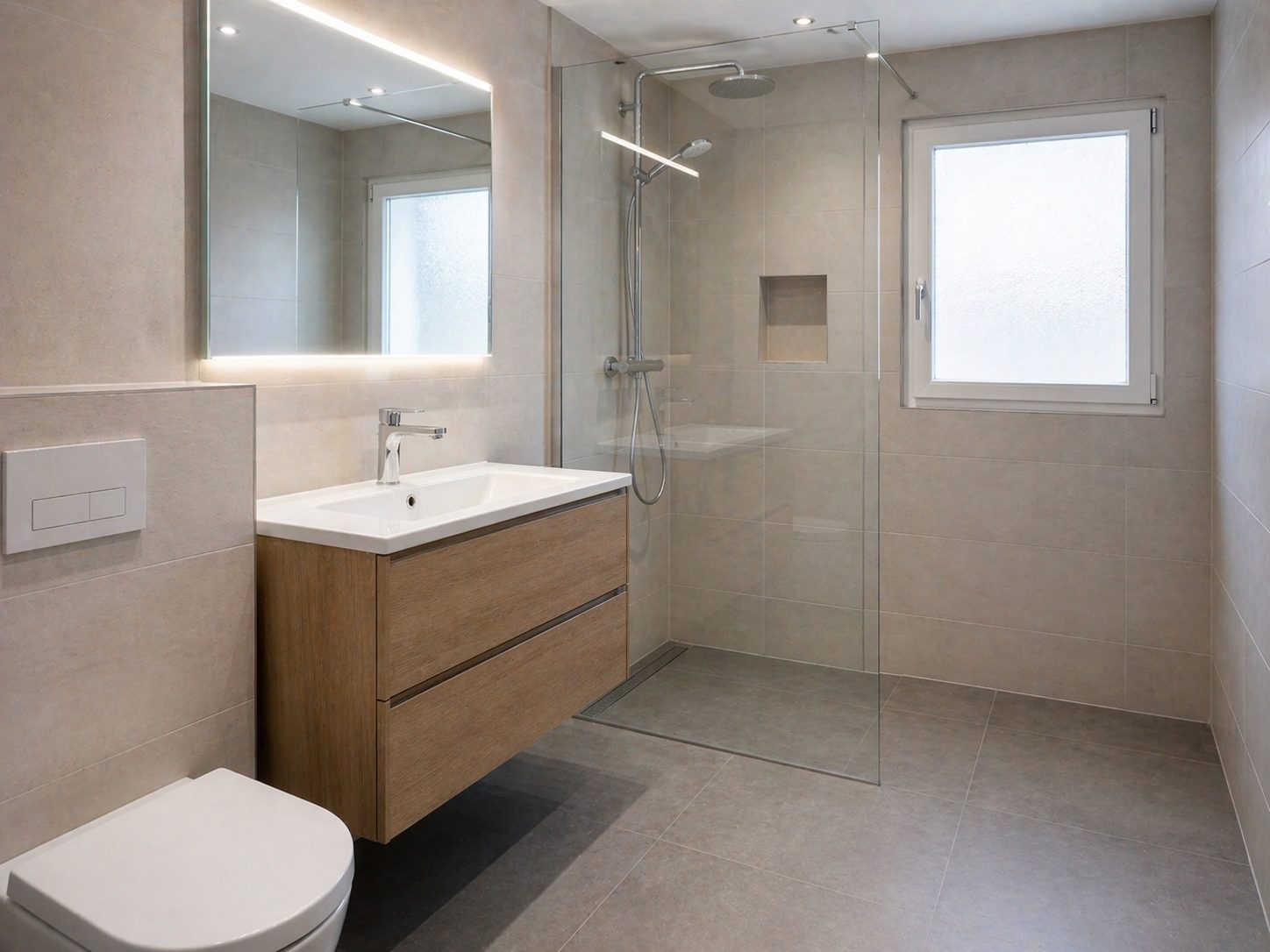 Fertig saniertes Badezimmer